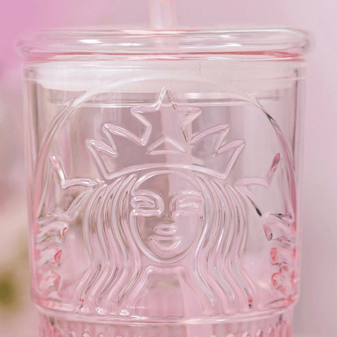 Starbucks 550ml/19oz Goddess of illusion Sakura Pink Glass Cup