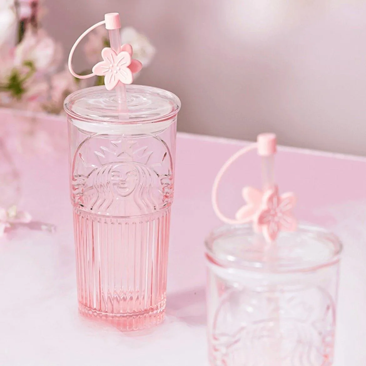Starbucks 550ml/19oz Goddess of illusion Sakura Pink Glass Cup
