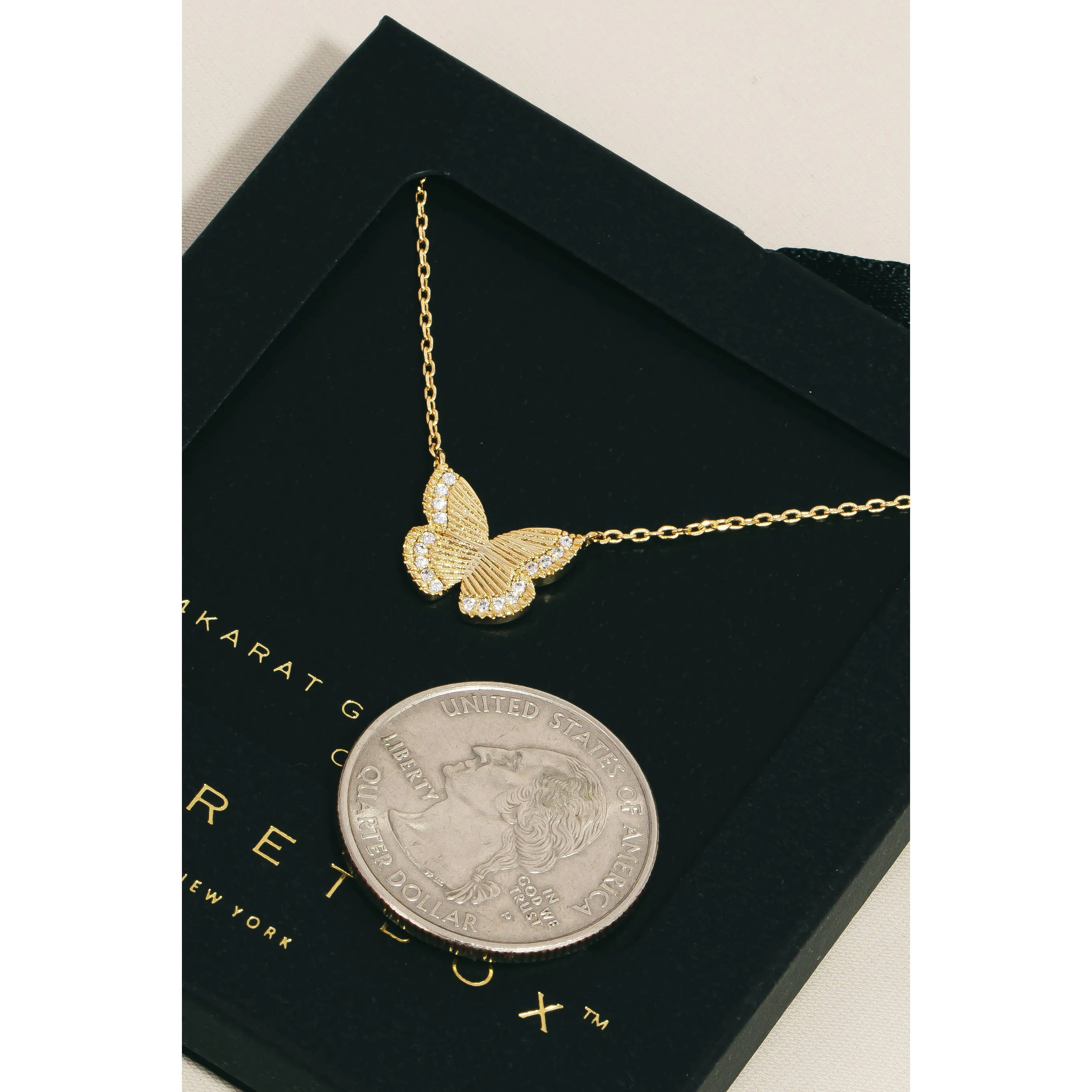 Studded Butterfly Pendant