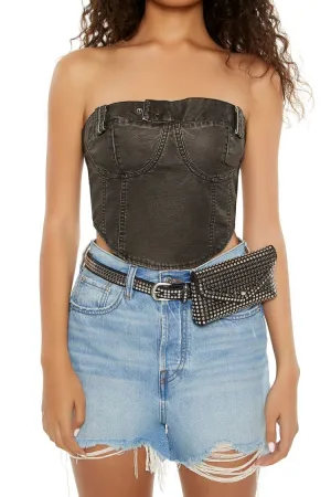 Studded Faux Leather Belt Bag