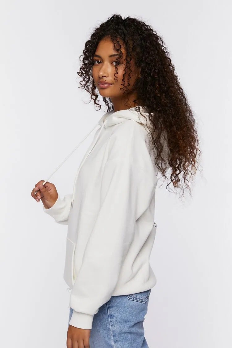 Studded Flame Cutout Hoodie