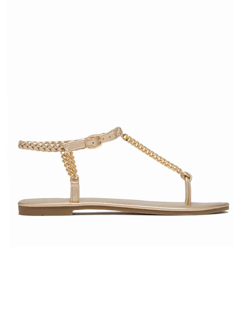 Toleet Metal Chain Flat Sandals