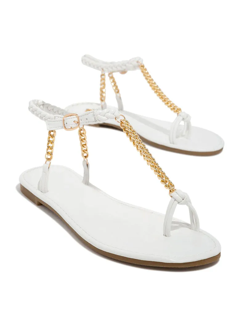 Toleet Metal Chain Flat Sandals