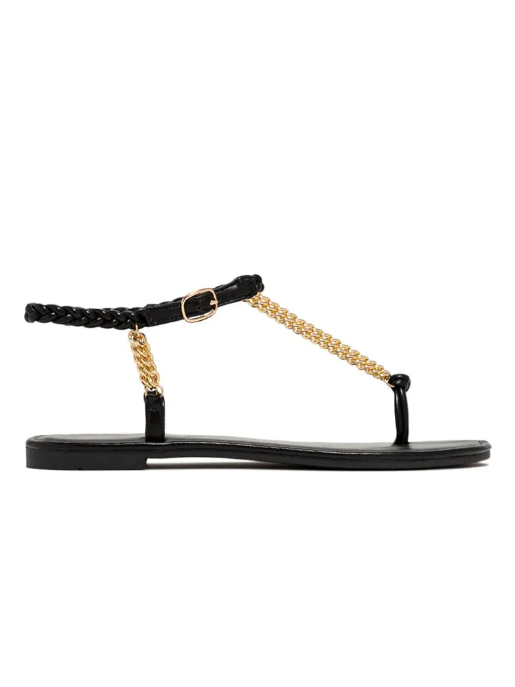 Toleet Metal Chain Flat Sandals
