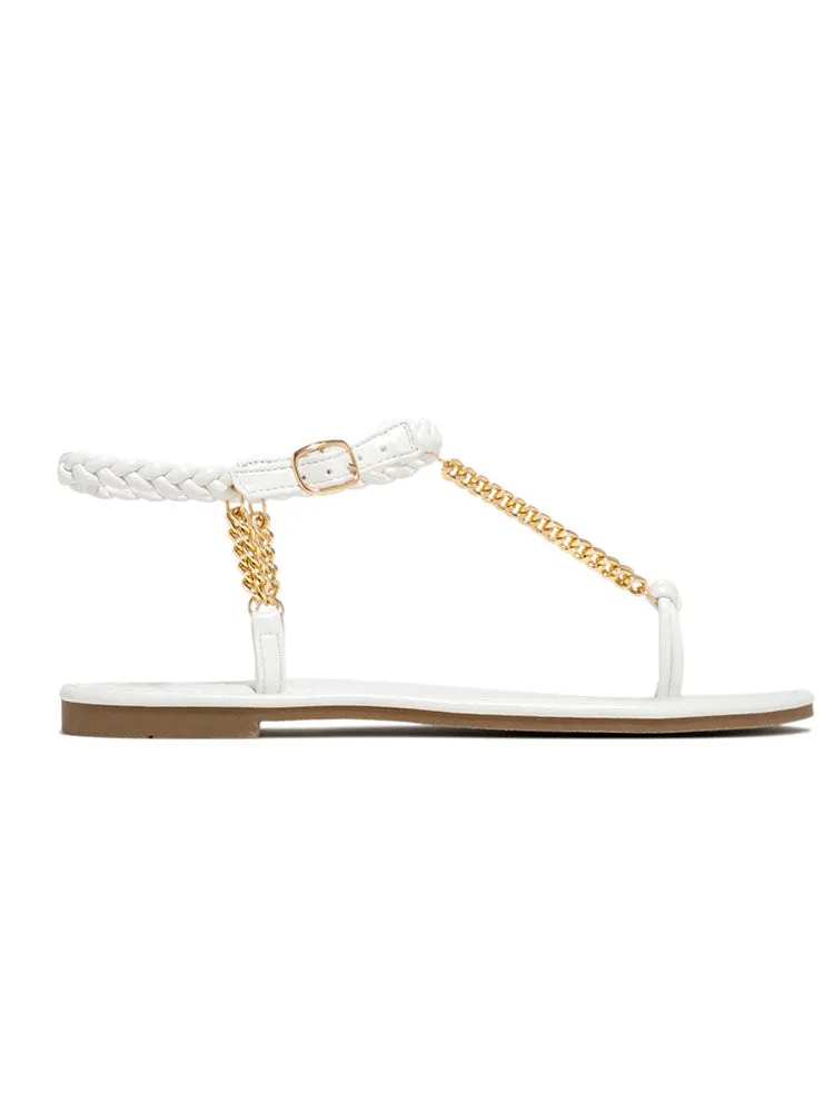Toleet Metal Chain Flat Sandals