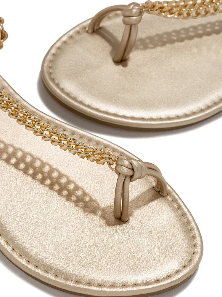 Toleet Metal Chain Flat Sandals