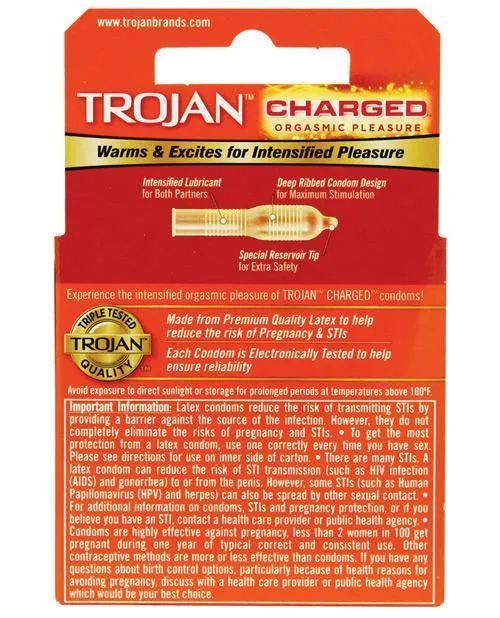 Trojan Intensified Charged Condoms - Box Of 3
