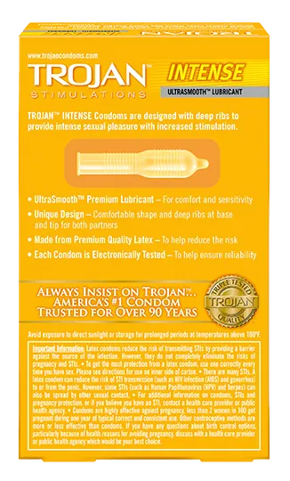 Trojan Stimulations Intense Ribbed Condoms