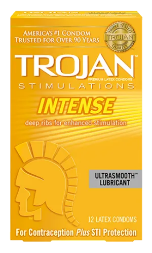 Trojan Stimulations Intense Ribbed Condoms