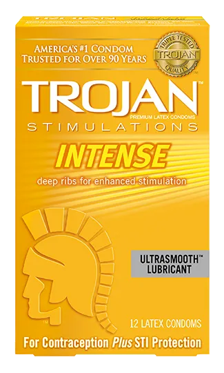 Trojan Stimulations Intense Ribbed Condoms
