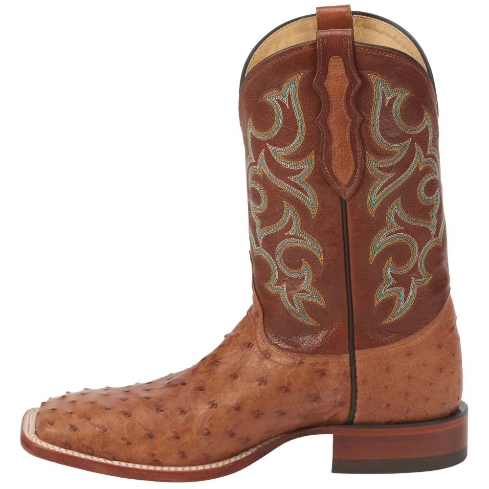 Truman Ostrich Embroidered Square Toe Cowboy Boots