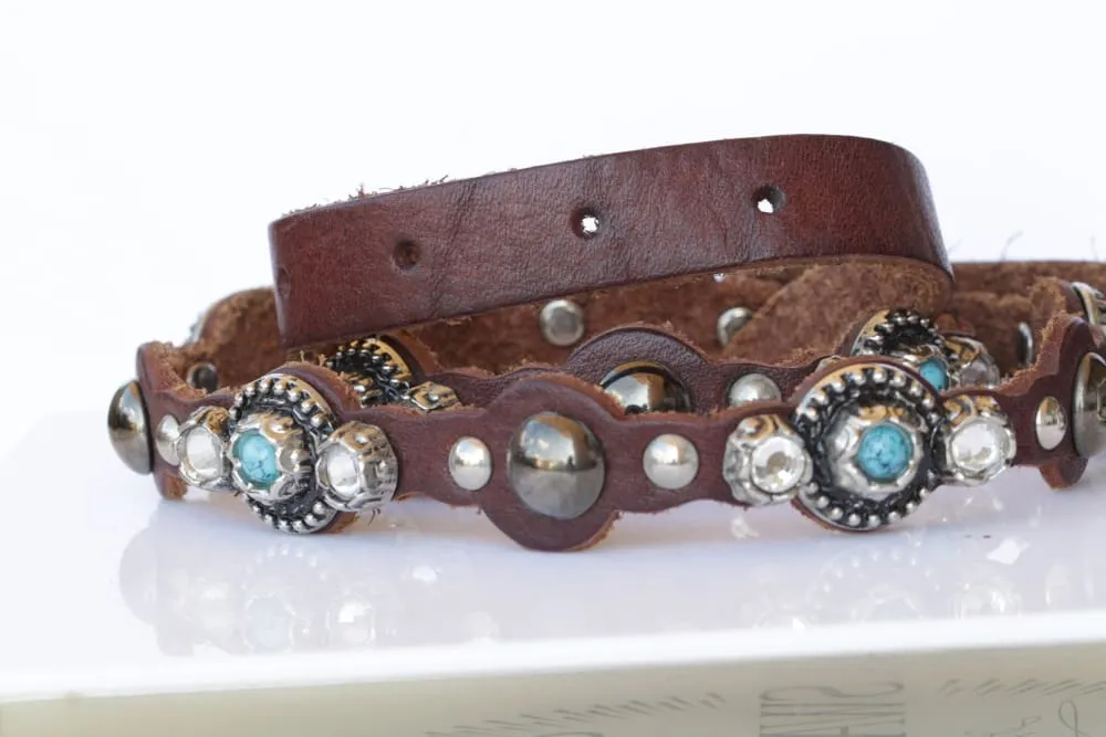 TURQUOISE STUDDED BELT