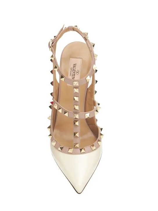 Valentino Garavani   100mm Rockstud patent leather pumps 