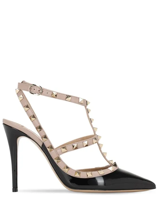 Valentino Garavani   100mm Rockstud patent leather pumps 