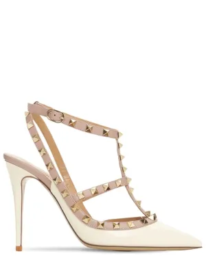 Valentino Garavani   100mm Rockstud patent leather pumps 