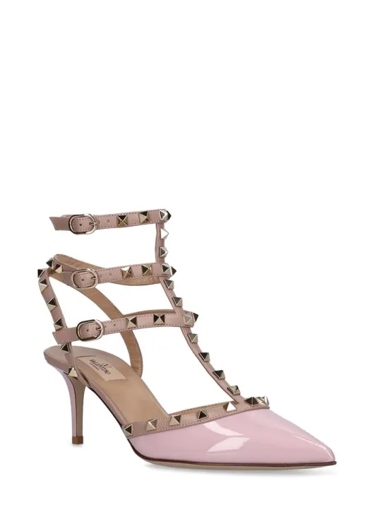 Valentino Garavani   65mm Rockstud patent leather pumps 