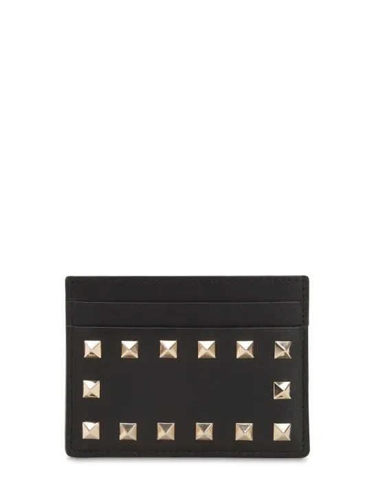 Valentino Garavani   Rockstud embellished leather card holder 