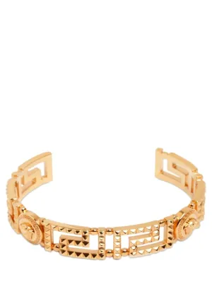 Versace   Studded Greek motif cuff bracelet 