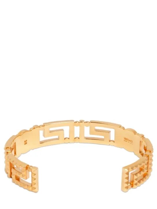 Versace   Studded Greek motif cuff bracelet 