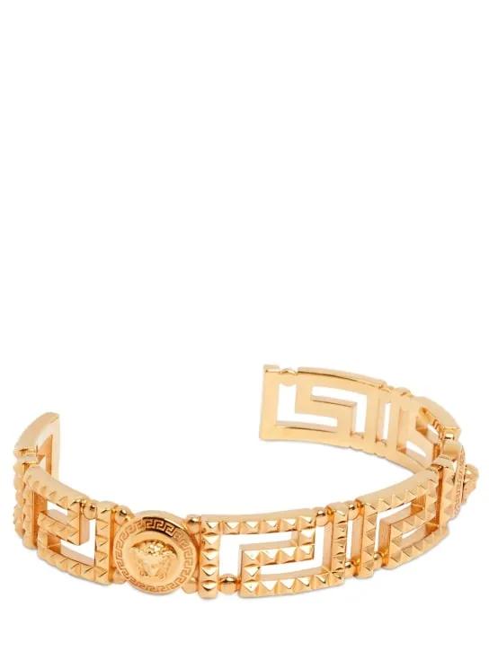 Versace   Studded Greek motif cuff bracelet 