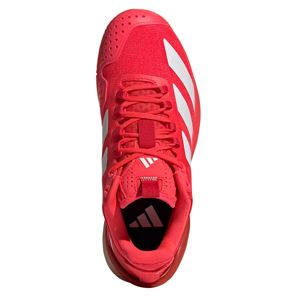 Women`s Adizero Cybersonic 2 Tennis Shoes Lucid Red and Powder Coral