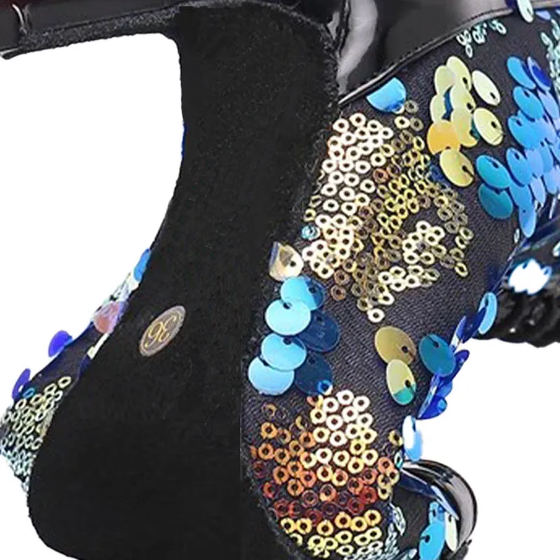 Women's Leatherette Sequins Customized Heel Dance Heels Boots Salsa Jazz Dance Shoes