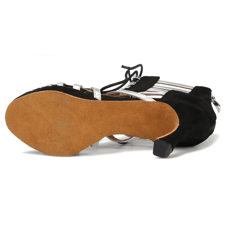 Women's PU Customized Heel Dance Boots Salsa Shoes Ballroom Dance Boots