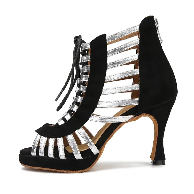 Women's PU Customized Heel Dance Boots Salsa Shoes Ballroom Dance Boots