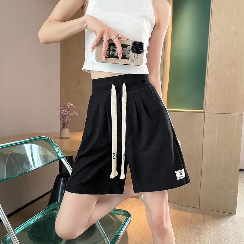 xiangtuibao Summer Exercise Shorts Female New Korean Thin Student Leisure All-Matching Western Style Cool Wide-Leg Half Pants